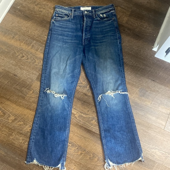 MOTHER THE TRIPPER CHEW IN CRYIN’ COWBOYS HI RISE BUTTON FLY RAW DISTRESSED HEM - Picture 7 of 17